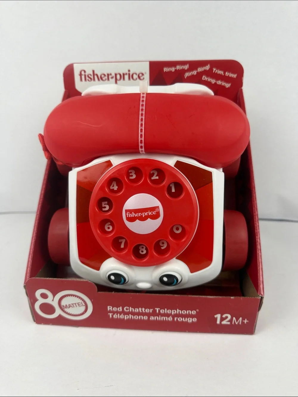Fisher-Price Baby Toy Red Chatter Telephone, Mattel 80Th Anniversary Edition